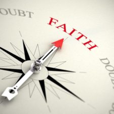 Faith Versus Doubt, Religion Or Confidence Concept