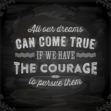 Quote Typographical Background, vector design. "All our dreams c