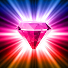 Colorful diamond on bright background. Vector illustration