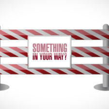 something in your way barrier illustration design over a white background