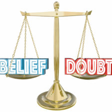 Belief Vs Doubt Balance Scale Faith Confidence 3d Illustration